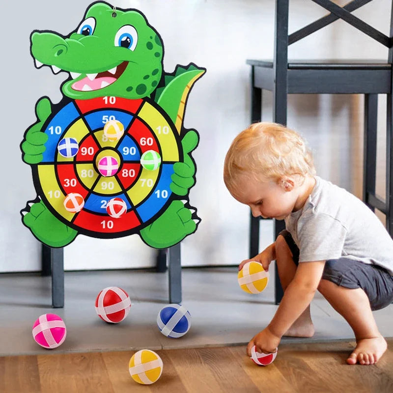 Jogo de Alvo com Bolas Grudentes - Brinquedo Educativo Montessori para Crianças 3+ Anos - WLYX