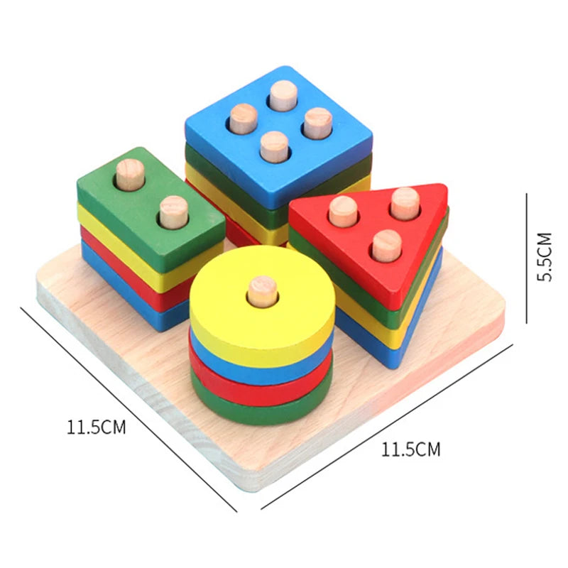 Quebra-Cabeça 3D de Madeira Montessori QWZ - Brinquedo Educativo com Temas Animais, Profissões e Música para Crianças 0-6 AnosBirthday Gifts