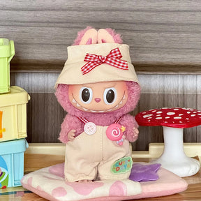 Conjunto de Roupas para Boneca Labubu 17cm - Vestido e Chapéu | Presente Infantil