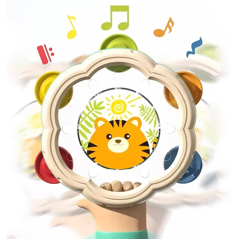 Tambor Musical Infantil - Brinquedo Montessori para Bebês 1-3 Anos - Desenvolvimento Motor e Musical - Certificação CE - Dawndesslo